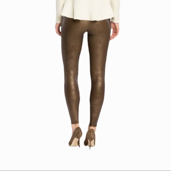 Spanx Faux Leather Leggings in Color Bronze Metal - Picture 5 of 7